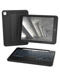 ZAGG Rugged Book Detachable Case and Magnetic-Hinged Keyboard for iPad Air 3, iPad Pro 10.2" and 10.5" (9th Generation), Multi-Device Bluetooth Pairing, Backlit, Durable