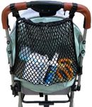 MaPctSy Baby Stroller Organizer Hanging Bags Golf Cart Cargo Net Mesh Storage Bag Extra Large Space, Non-Slip and Adjustable Polyester Stroller Accessories for Diaper Toy Snack