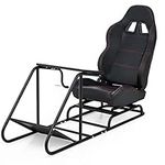 CO-Z Racing Stand Cockpit Racing Simulator Heavy Steel Frame Racing Steering Wheel Stand Compatible with PS4 PS3 Xbox One Xbox 360 Logitech Thrustmaster (With Seat)