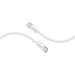 Promate USB-C to USB-C Cable, 60W Power Delivery Fast Charging Cable with 480Mbps Data Sync, 120cm Anti-Tangle Nylon Braided Cord for iPhone 15, Galaxy S23, iPad, ECOLINE-White - 2 Years Warranty