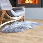 Premium Silver Gray Sheepskin Rug Genuine Single 2x3ft Pelt Fluffy Fur Seat Cushion and Chair Cover