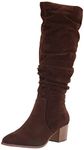 Amazon Essentials Women's Tall Block Heel Boots, Dark Toffee Brown, 12 Wide