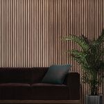 Slat Wall Panelling - Wood Panels for Walls - Contemporary 3D Wall Panels/Cladding - Decorative & Sound Absorbing Acoustic Panels Slatted Wooden Slats Wall Panel (Walnut)