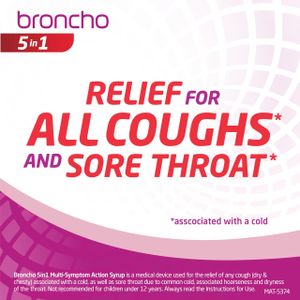 Broncho 5-in-1 Cough Syrup, 200ml – Multi-Symptom Relief
