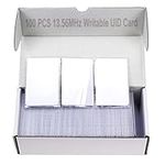 JASAG 100pcs Premium Rewritable UID Smart Card, Mi-Fare 1K S50 RFID Cards Keys, 13.56MHz PVC Blank Card Door Card for Access Control System, Block 0 Sector, Comply ISO 14443A