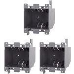 Newhouse Hardware 2-Gang PVC Old Work Electrical Outlet Box (3-Pack) | 25 cu. in. Plastic Junction Box for Switches, GFCI, or Duplex Receptacle Outlet | Old Work Electrical Box for Home Improvement