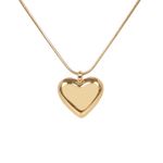 Snehvita Heart Pendant Necklace Stainless Steel (Golden Heart)