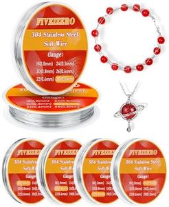 FIVEIZERO Stainless Steel Wire for Jewelry Making,Include 18/20/22/24/26/28 Gauge 304 Stainless Steel Beading Wire Thin Metal Craft Wire for Necklace,Bead Stringing,Jewelry,Father's Day and Crafts