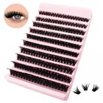 Selawasty Thick Lash Clusters 80D Volume Eyelash Clusters 8-16mm 200pcs Wispy Individual Lashes D Curl Cluster Eyelash Extensions False Lashes Clusters DIY Lash Extension(8-16mm,80D)