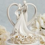 Wedding Collectibles Vintage Rose Pearl And Heart Wedding Cake Topper: Base Color: Gold Wiring