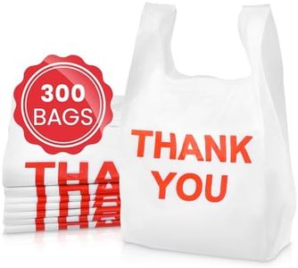 Choice Marts Plastic Bags for Small Business 300 Count White (11"x6"x21") Thank You Bags and Great Shopping Bags Suitable as Grocery Bags and T Shirt Bags