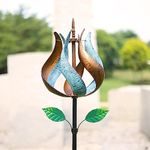 Wind Spinners for Yard and Garden, Wind Spinners Outdoor Metal Large 360 Degrees, Birthday Gifts for Women Family Outdoor Decor(Tulip 75'' x 14'')