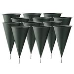 Royal Imports Cemetery Flower Vase Cone for Graveside Memorial with Metal Stake (Large) 10.75 X 4.75 inch - 12 Pk