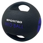 Sporteq Pro Medicine Ball - Strength Training Equipment for Core, Cardio Training - Workout Equipment with Double Handle Weighted Grip - 9 KG