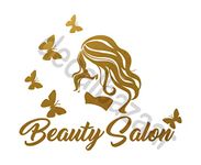 decalbazaar Vinyl Woman Beauty Salon Butterfly Glossy Wall Glass Sticker 11 x 9 Inches Golden