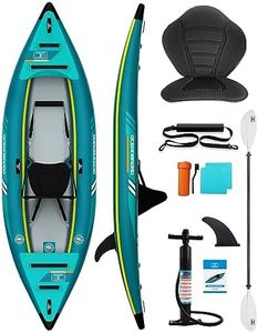 OCEANBROAD V1-320 Inflatable Sit-in Kayak, 1-Person, 3.2m/10ft, with Paddle, Kayak Seat, Pedal, Hand Pump and Bag