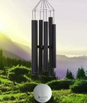 Paradigm Pictures 30.5 inch Big Wind Chimes for Home Balcony Positive Energy- Positive Energy Items (Black 6 Pipe Wind Chime)