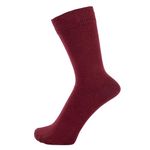 ZAKIRA Finest Combed Cotton Dress Socks in Plain Vivid Colours for Men, Women (Burgundy)