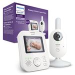 AVENT Philips Video Baby Monitor – Private and secure with A-FHSS technology, 2.7 inch color screen, Soothing lullabies & talkback (Model SCD833/05)