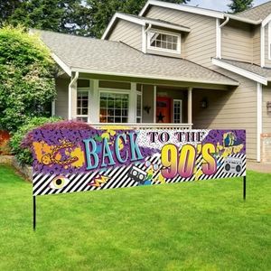 72.8 x 15.7 inches Sign Back to The 90s Theme Party Banner Decorations, Retro 90's Hip Hop Graffiti Backdrop Party Supplies, Throwback 90s Birthday Party Yard Sign Decor