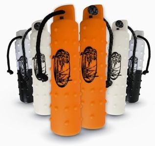 HuntEmUp 6 Pack 3" Plastic Dog Training Bumpers – Knobby Retrieving Dummy Set for Retriever & Hunting Dog Training – Floating Water Dummy – White Orange Black