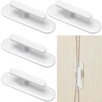 Blulu 4 Pieces Cord Safety Blind Pull Cord Twister Window Cord Wrap Cleats Blind Cord Holder Curtain Cord Wind Up Baby Child Proofing Window Gate Safety Adhesive Wall Hanging Hooks,White