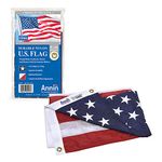 American Flag 4x6 ft. Nylon SolarGuard NYL-Glo by Annin Flagmakers, 100% Made in USA with Sewn Stripes, Embroidered Stars and Brass Grommets. Model 2220