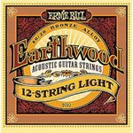 Ernie Ball Guitar Strings | 12 String | Acoustic | 3 Sets | Earthwood | Light