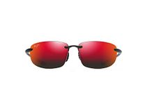 Maui Jim Unisex's Ho'okipa Asian Fit Sunglasses, Black Matte/Hawaii Lava Polarized, Medium