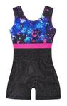 ACOCOPY Girls Leotards for Gymnastics One-Piece Sparkly Mermaid Dance Outfits Breathable Splicing Biketards Unitard