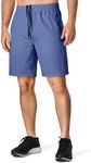 JMIERR Mens Athletic Gym Shorts 7" Quick Dry Drawstring Elastic Waist Casual Workout Short with Zipper Pocket, XL, Blue