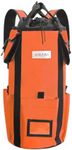 AOLEBA Arborist Rope Storage Bag Tree Climbing Rock Rope Bucket Backpack Rope Storage Bag 200' Large Capacity 1680D Thicken Nylon Material with Hand Straps, Side Pockets - Orange