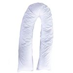 Adam Home 12 Ft Plain Dyed U Body Pregnancy Maternity Body Back Support Pillow Case Cover Only (White)