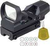 MAYMOC Red and Green Reflex Sight with 4 Reticles, 3/8" Dovetail Mount for Airgun Airsoft 11mm Rail and .22 RF