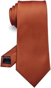 RBOCOTT Rust Tie Formal Silk Necktie for Men (Rust)