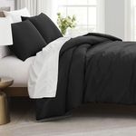 Southshore Fine Living, Inc. Vilano Oversized Duvet Cover Set, Black Duvet Cover, King/California King - Ultra-Soft, Premium Quality Microfiber Bedding Set with Zipper Closure - 1 Duvet, 2 Shams