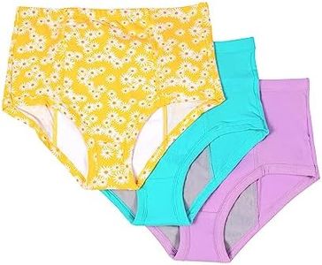 Conni Ladies Classic Briefs, Slim and Absorbent Protective Underwear, Soft and Comfortable - Pack of 3 (1 x Oopsie Daisy, 1 x Aqua, 1 x Bubblegum) - AU Size 26 (6XL)
