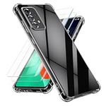 kalibri Case Compatible with Samsung Galaxy A52 / A52 5G / A52s 5G Cover - Soft Smartphone Case - with 2X Tempered Glass Screen Protectors - Transparent