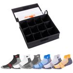 Supersox Ankle Socks for Men & Women (Unisex) Made With Durable, Breathable Cotton, Anti Odour & Anti Bacterial, Running, Sports - Pack of 3, Free Size (Sock Organizer with 6 Pairs Socks)