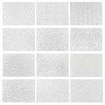 BELLE VOUS 12 Pack Plastic Embossing Fondant Icing Chocolate Cake Mould Set - Floral, Paisley and Circle Designs - Clear 3D Decorating Embossed Mold Set for Sugar Candy, Decor, Jelly & DIY Baking