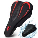 Souke Sports Bike Seat Cushion Cover Foam & Gel Padded Bicycle Seat Covers Saddle Pad Velcro Closure for Men and Women