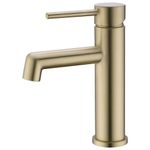 Solid Brass Bathroom Vanity Bath Sink Mixing Faucet Basin Mixer Lavatory Washbasin Taps,Single Handle Deck Mounted,Brushed Gold
