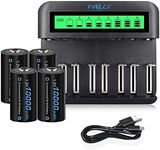 CITYORK LCD Universal Battery Charger, For Batteries 8 AA/AAA or 4 C/D, Independent Charging Channel by Fast Charger - with 4 * D Cell 10000mAh Batteries