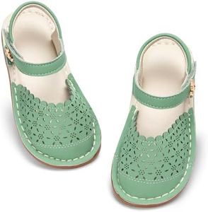 THEE BRON Girls Comfort Sandals Kids Shoes Sandals Filles Sandales(AA550 Toddler,Olive/10M)