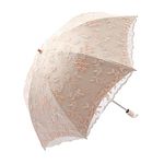 Honeystore Handmade Embroidery Lace Princess Parasol Wedding Decorative Umbrella 02Apricot