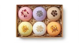 Aaranyam | Bath Bomb - spa set for women _ Rose, calendula, Oats, Green , Pink salt |and city's orange lime Refreshing hot water bath hydrating moisturizing enchanting Fizzy Aromatic Bath Bomb ( 75 g) each - Pack of 6 Perfect Hamper for Women Men (MIX)