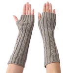 Angel Wardrobe Knit Long Fingerless Thumb Hole Arm Warmers