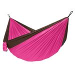 Slack Jack Travel & Camping Hammock Double, Jhula for Adults, Portable & Ultralight, 100% Nylon Hanging Swing for Camping, Garden, Trekking, Capacity Upto 180Kg, Free Hanging Accessory (Fuschia Pink)