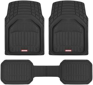 Motor Trend 943-BK FlexTough Defender Car Floor Mats -Next Generation Deep Dish Heavy Duty Contour Liners for Car SUV Truck & Van-All Weather Protection, Trim to Fit Most Vehicles Black