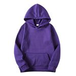 HZMM Womens Warm Long Sleeve Sweatshirt Men And Women Blouse Shirt Autumn And Winter Leisure Hooded Sweater Solid Color Sweater Soft Top Blouses Casual Jumper Tops fit Teenage Girl Ladies Purple, 3XL